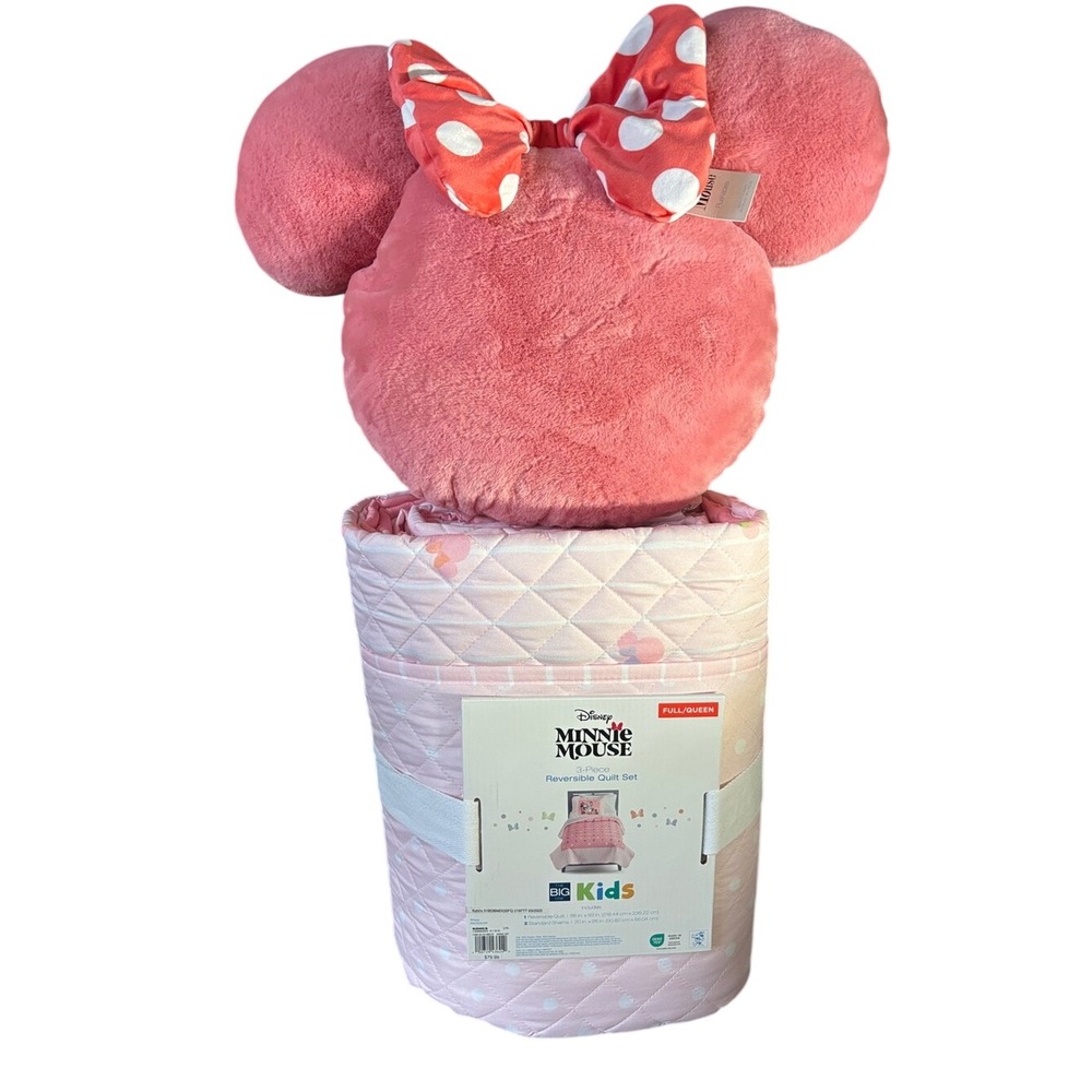 The Big One Kids Disney Minnie Mouse Full/Queen Quilt Set & Pillow Bedding NEW
